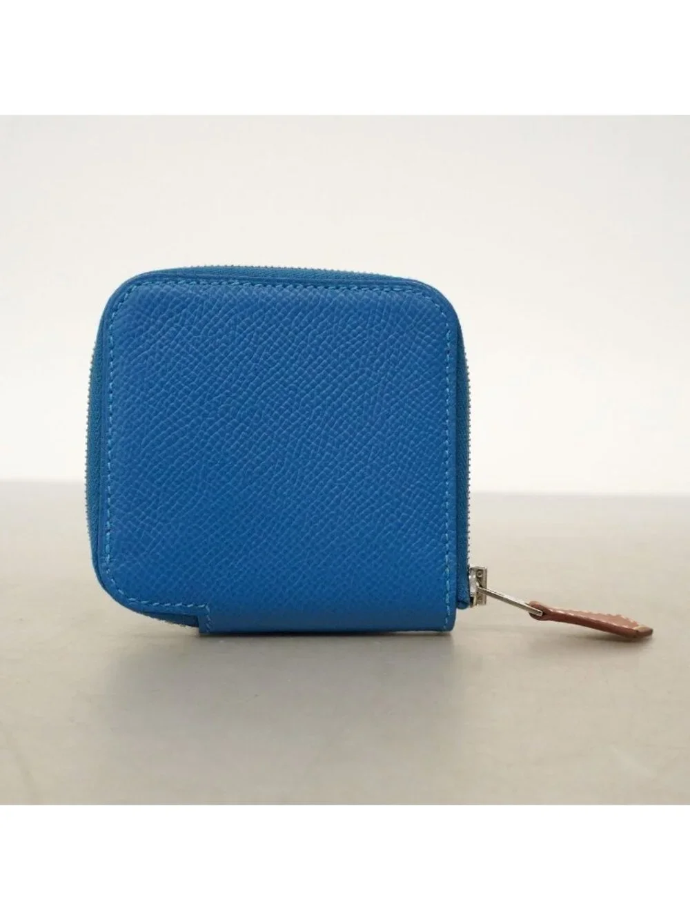 Hermes Coin Case Azap Compact Mini Silk in Veau Blue Zanzibar Silver